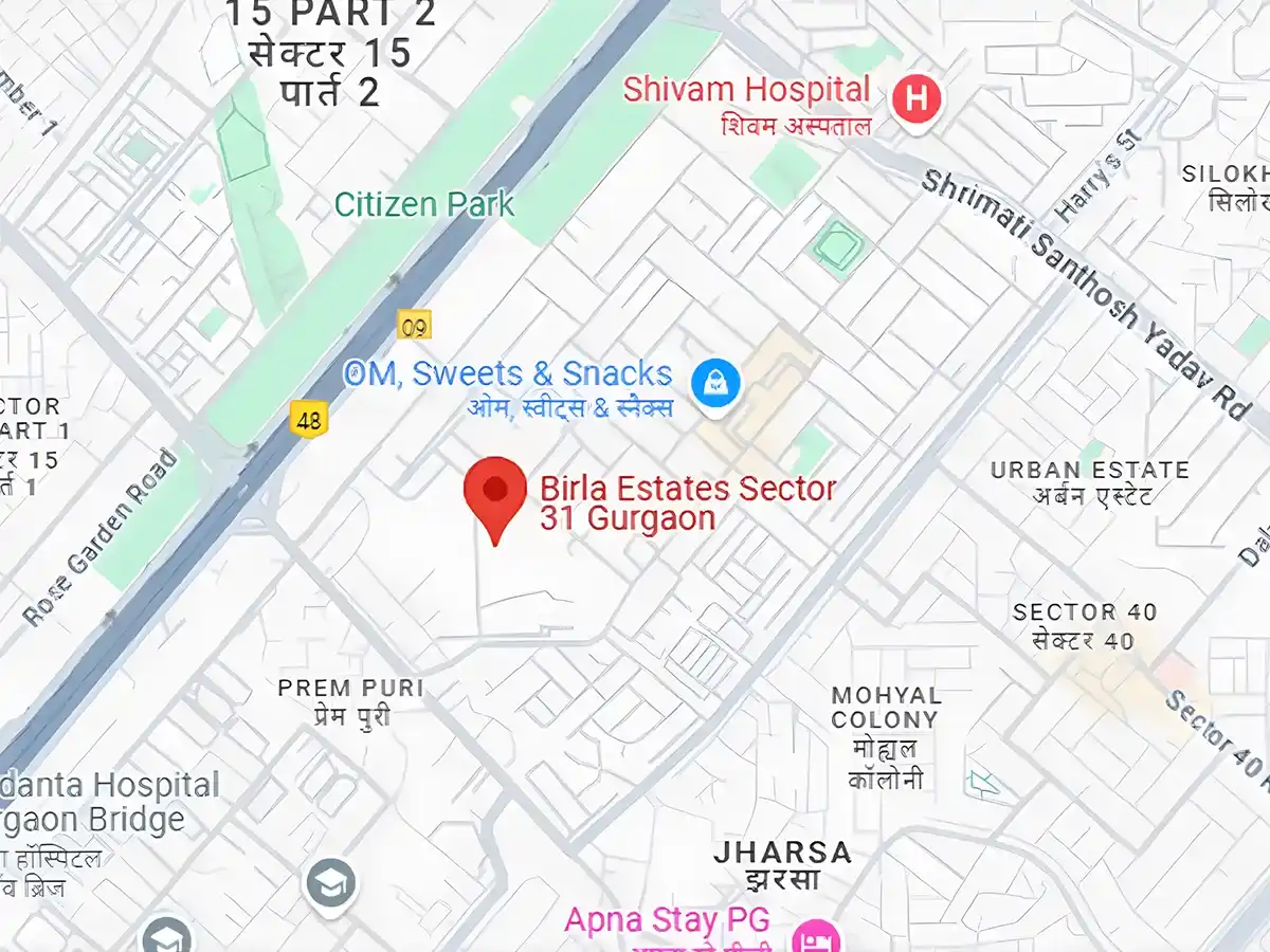 Birla Arika Sector 31 Location Map